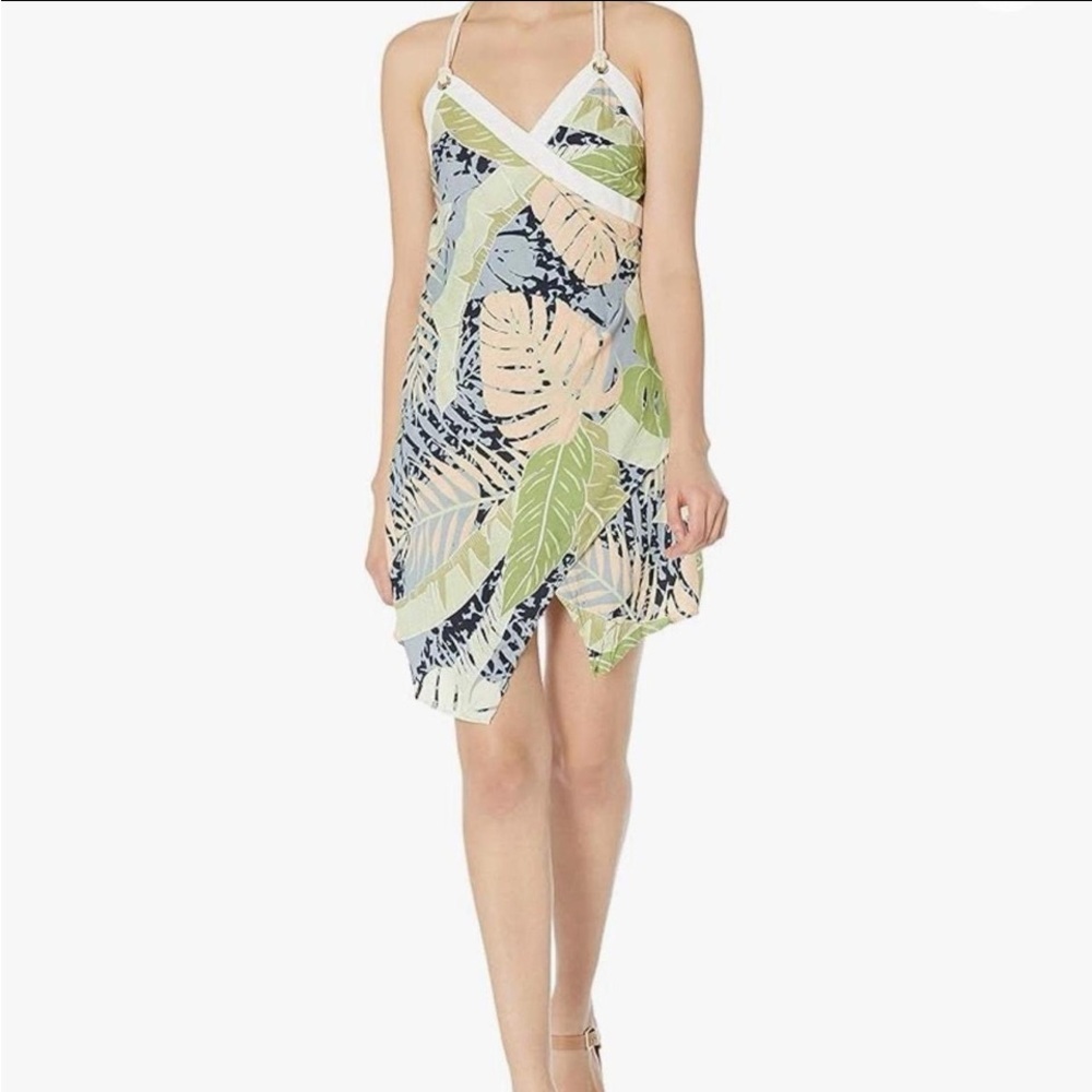 Minkpink Tropical Print Asymmetrical Mini Dress